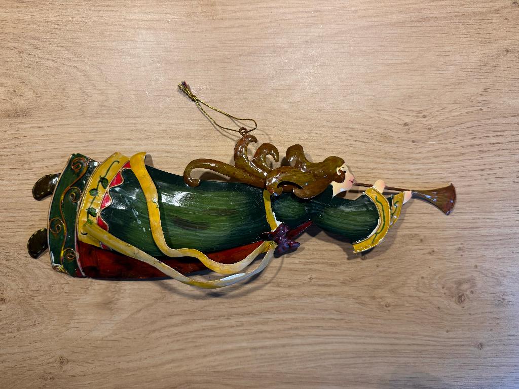Vrouw met trompet - metaal - 35 cm x 15 cm - wanddecoratie, Ophalen of Verzenden, Nieuw