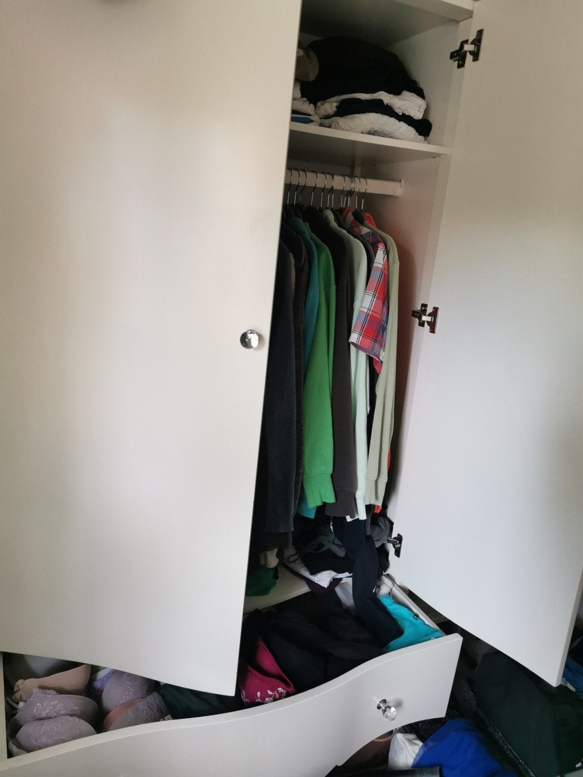 Hangkast met lade en een schap, 100 tot 150 cm, Zo goed als nieuw, Sierlijk, 150 tot 200 cm