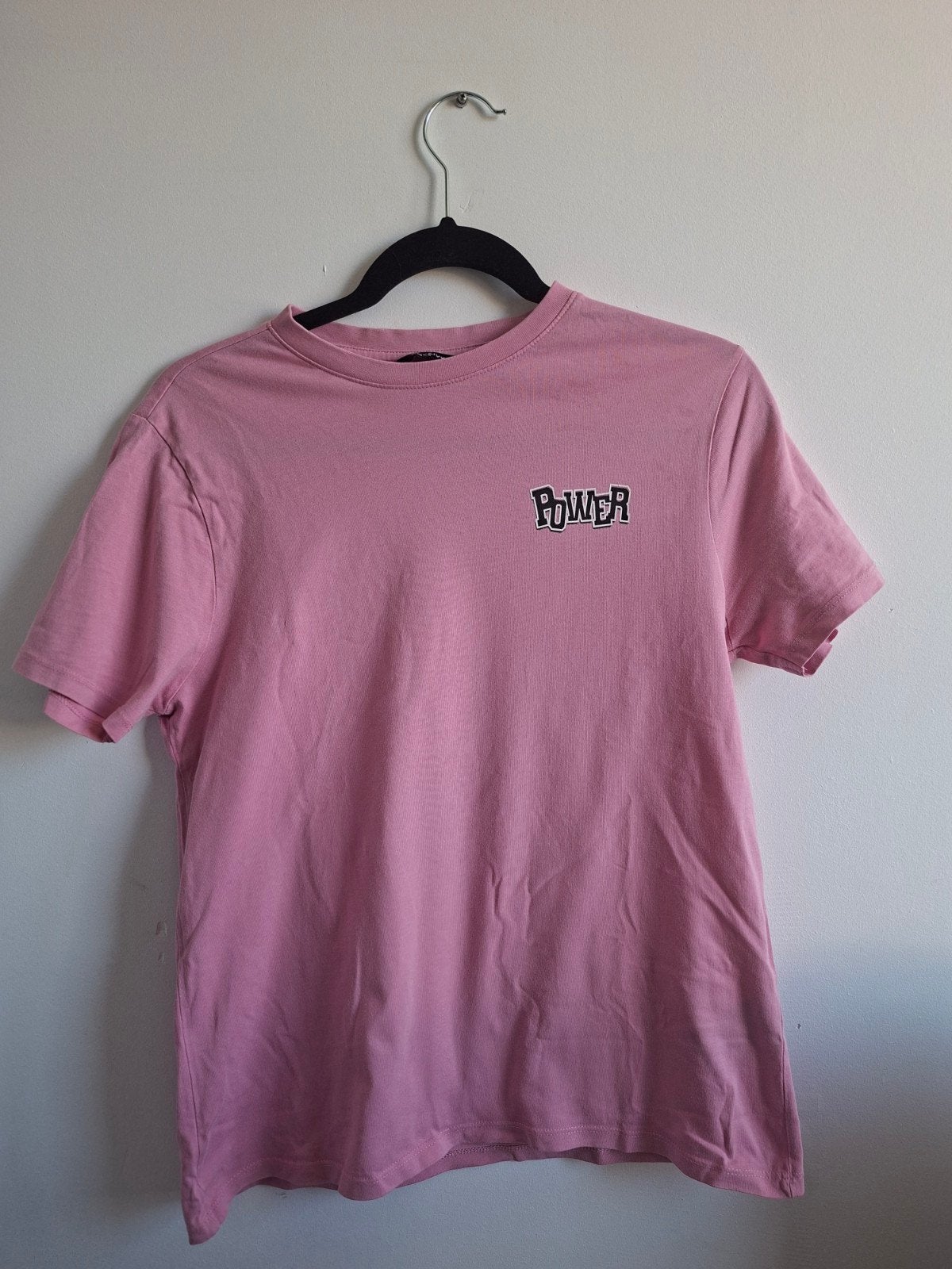 Roze T-shirt met 'POWER' opdruk - Amy & Ivy, Kleding | Dames, T-shirts, Ophalen of Verzenden, Korte mouw, Roze, Maat 34 (XS) of kleiner