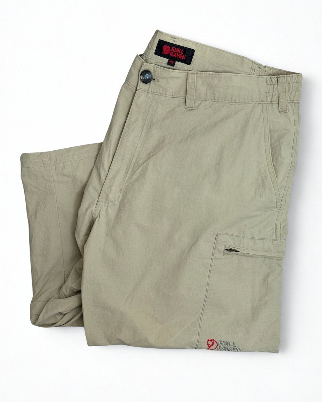Fjällräven Zip-off 3/4 Broek Beige Zand Maat 48, Ophalen of Verzenden, Gedragen, Maat 48/50 (M), Beige