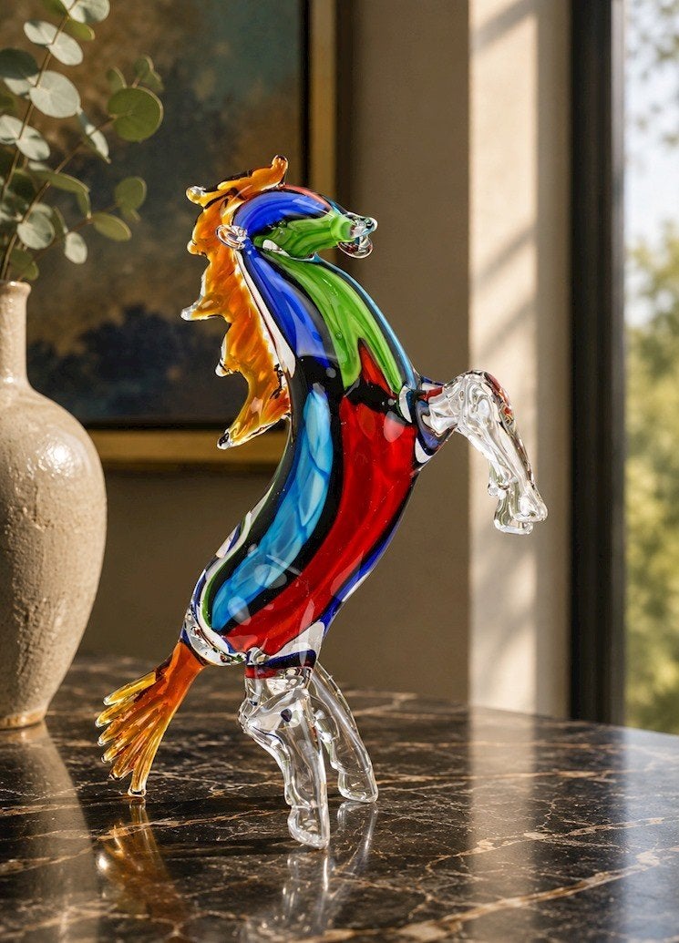 Kleurrijk glazen paard - Murano stijl, Ophalen of Verzenden