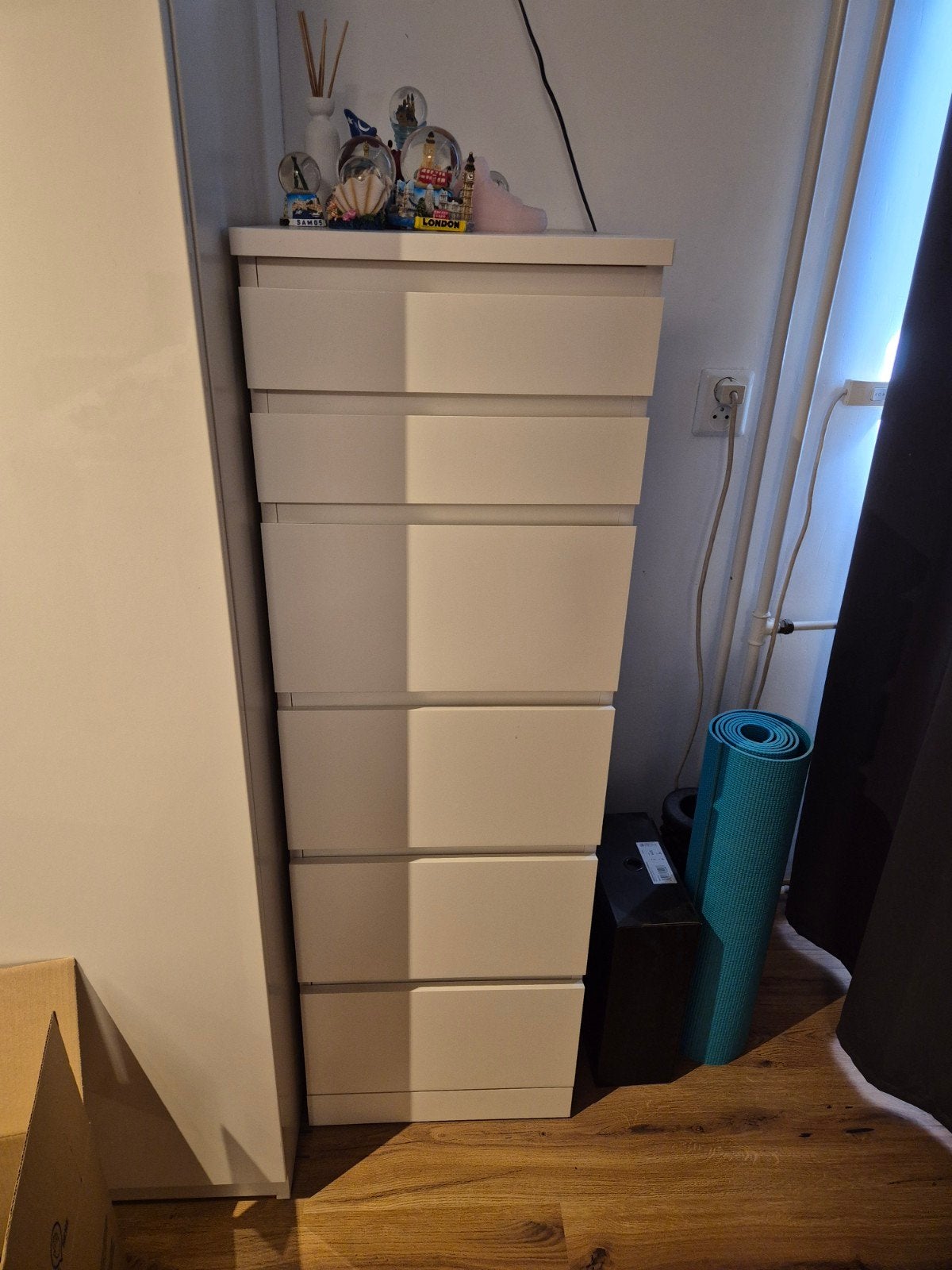 IKEA MALM Ladekast met 6 lades en spiegel, wit, Huis en Inrichting, Ophalen