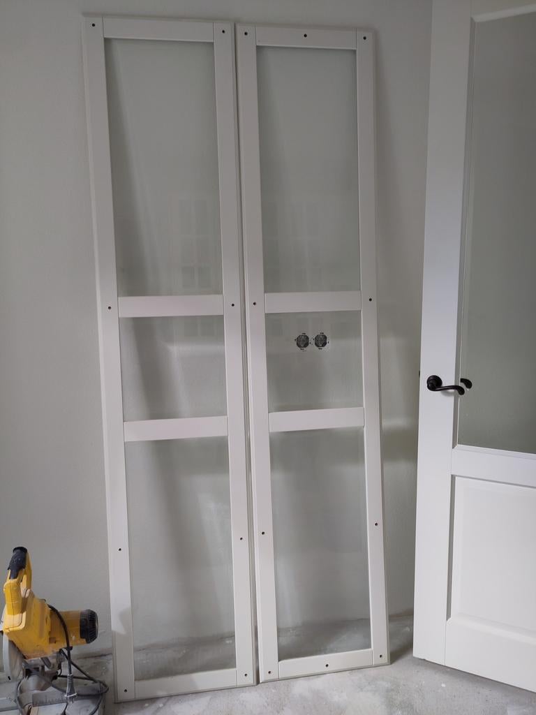 Set van 2 glazen binnendeuren, IKEA pax tyssedal 49,5x229, Doe-het-zelf en Verbouw, Deuren en Horren, Ophalen, Minder dan 80 cm