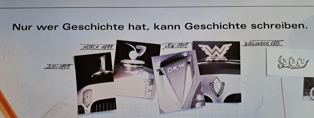 AUDI NSU DKW HORCH WANDERER - Reclameposters - origineel, Fietsen en Brommers, Ophalen of Verzenden, Nieuw