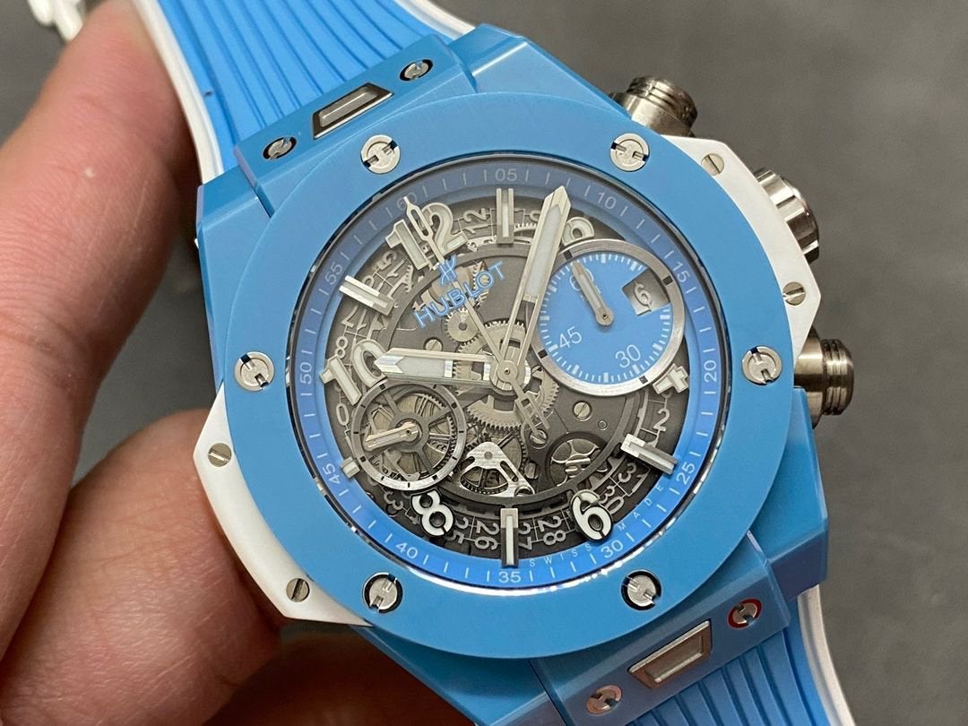 Hublot Big Bang Unico Blue Magic Chronograaf, Overige merken, Overige materialen, Polshorloge, Kunststof