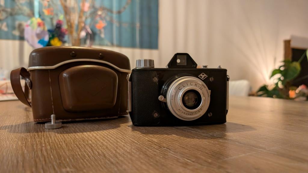 Set van oude fotocamera's met accessoires, Audio, Tv en Foto, Fotocamera's Analoog, Ophalen, Gebruikt, Compact, Overige Merken