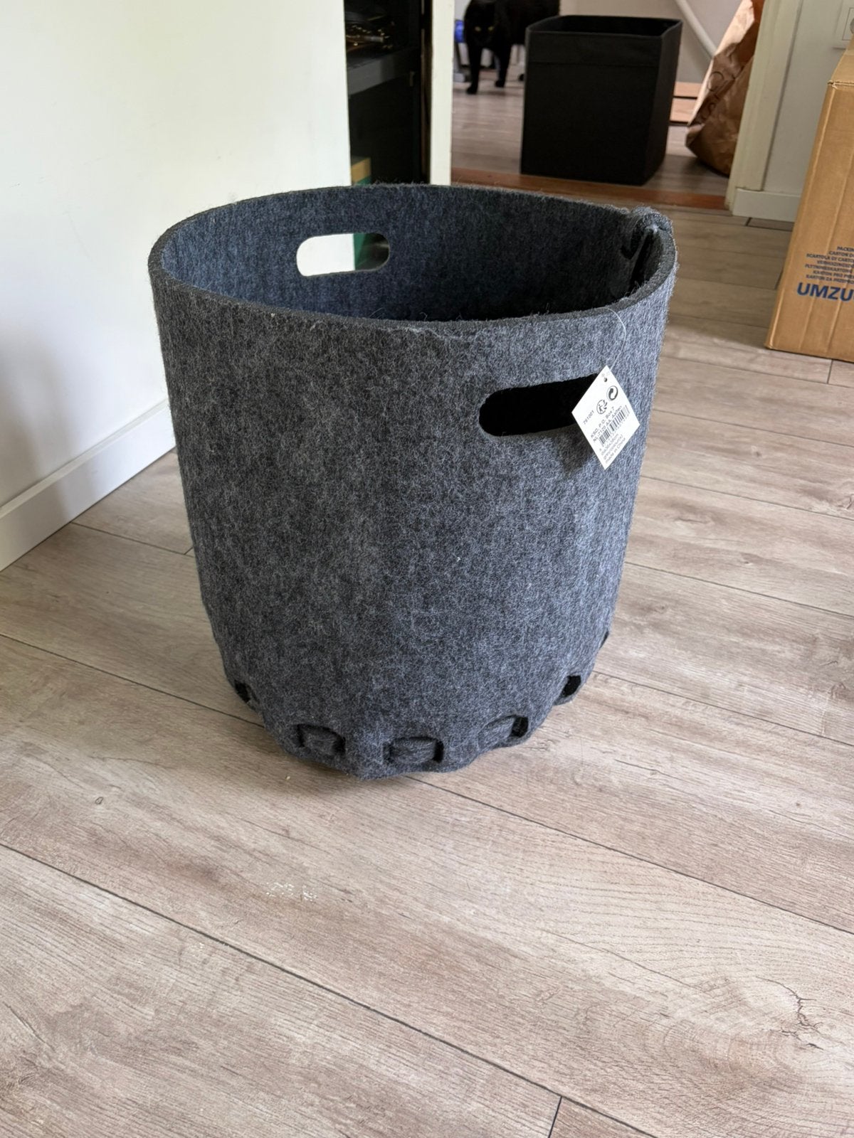 Vilten Opbergmand, Ophalen, Zo goed als nieuw, Rond, Minder dan 50 cm