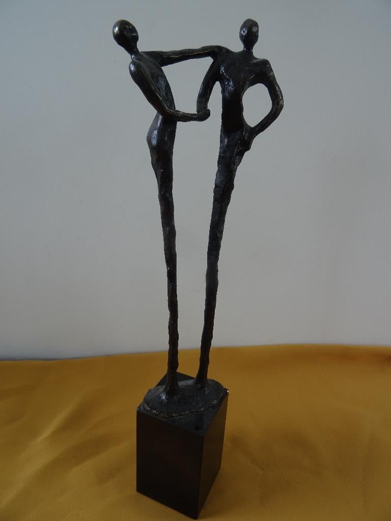 brons beeld Dank door Corry Ammerlaan bronzen beeld XL, Groep mensen, Ophalen of Verzenden, Brons, 20 - 50 cm
