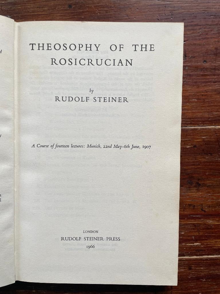 Rudolf Steiner Theosophy of the Rosicrucian 1966 second ed, Gelezen, Achtergrond en Informatie, Spiritualiteit algemeen, Ophalen of Verzenden