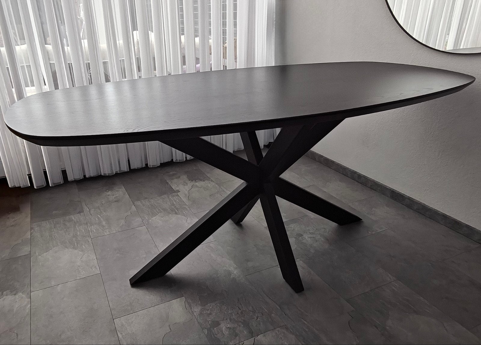Trendy Deense ovale eettafel en salontafel set - Zwart, Huis en Inrichting, Tafels | Eettafels, 50 tot 100 cm, Deens, Modern, 150 tot 200 cm