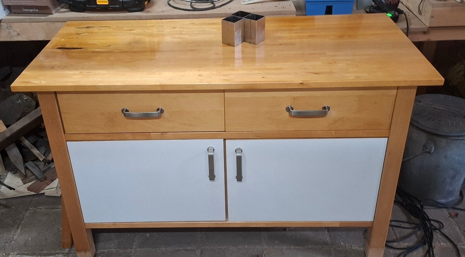Ikea Varde Keukenkast met Houten Blad, Laden en Deuren, Ophalen, Gebruikt, 100 tot 150 cm, Minder dan 100 cm