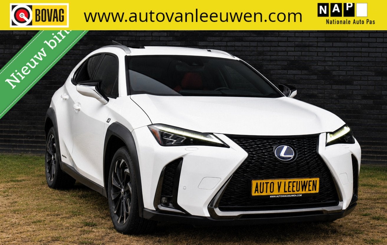 Lexus UX 250h F Sport PANORAMADAK/HEAD UP/LEDER/ETC.!, Gebruikt, 4 cilinders, Met garantie (alle), Wit