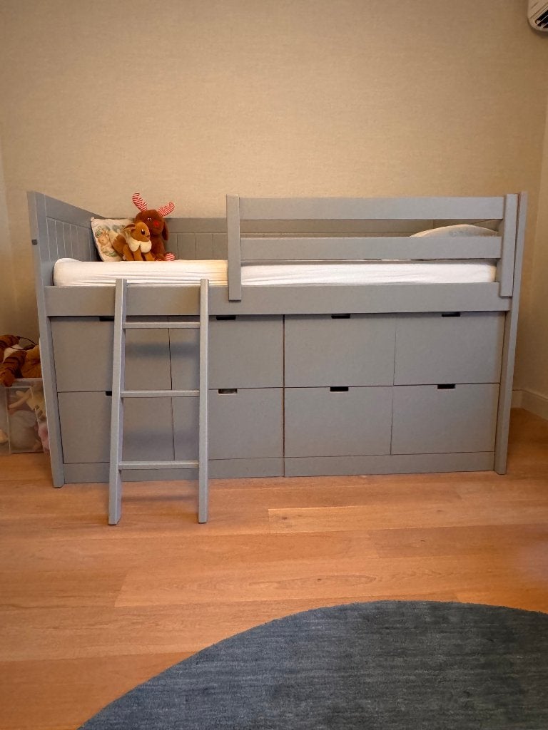 MUBA Midsleeper stapelbed 90x200 (kids bed w/ 8 drawers), Ophalen, Gebruikt, 90 cm, Eenpersoons