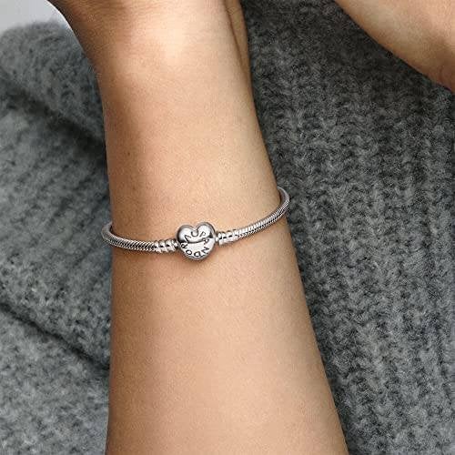 Pandora Icons Heart & Snake Chain Silver Bracelet 23maat, Ophalen, Zo goed als nieuw, Zilver, Pandora