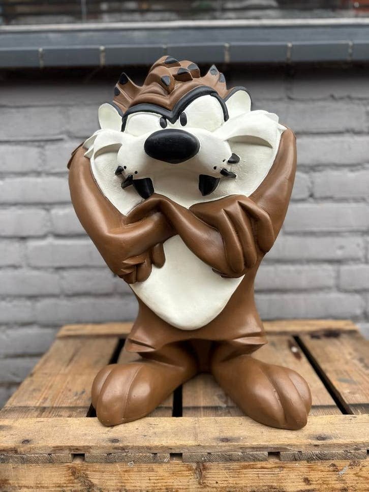 Taz Devil Looney Tunes Beeld - Grote Decoratie Figuur, Verzamelen, Ophalen, Gebruikt, Beeldje of Figuurtje, .