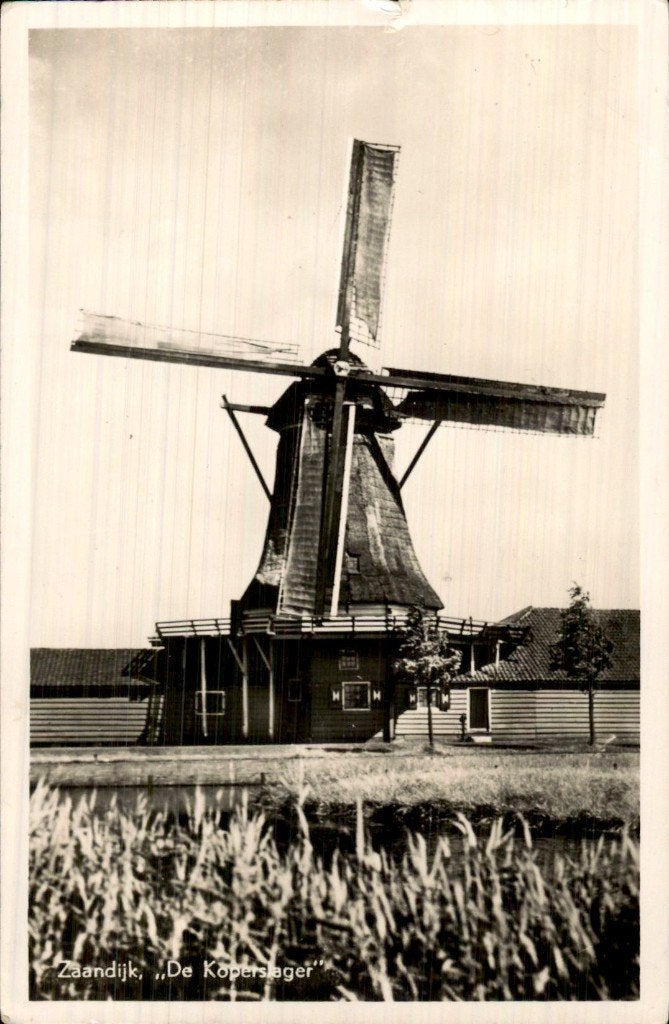 Zaandijk - Molen - De Koperslager, Ophalen of Verzenden, 1940 tot 1960, Gelopen, Noord-Holland