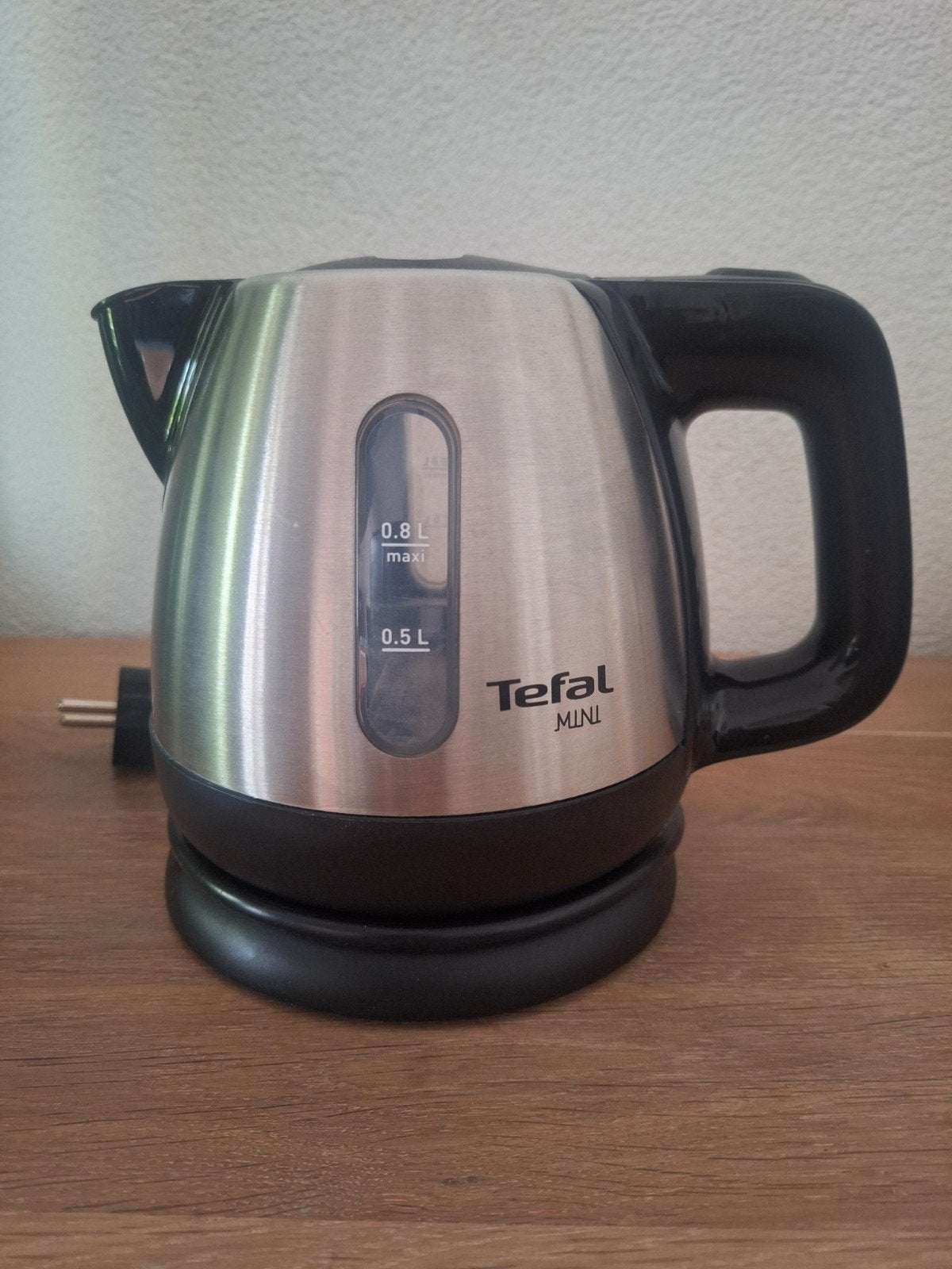 Tefal Mini Waterkoker 0,8L RVS - Compact & Draadloos, Minder dan 1 liter, Ophalen of Verzenden, Gebruikt, Rvs
