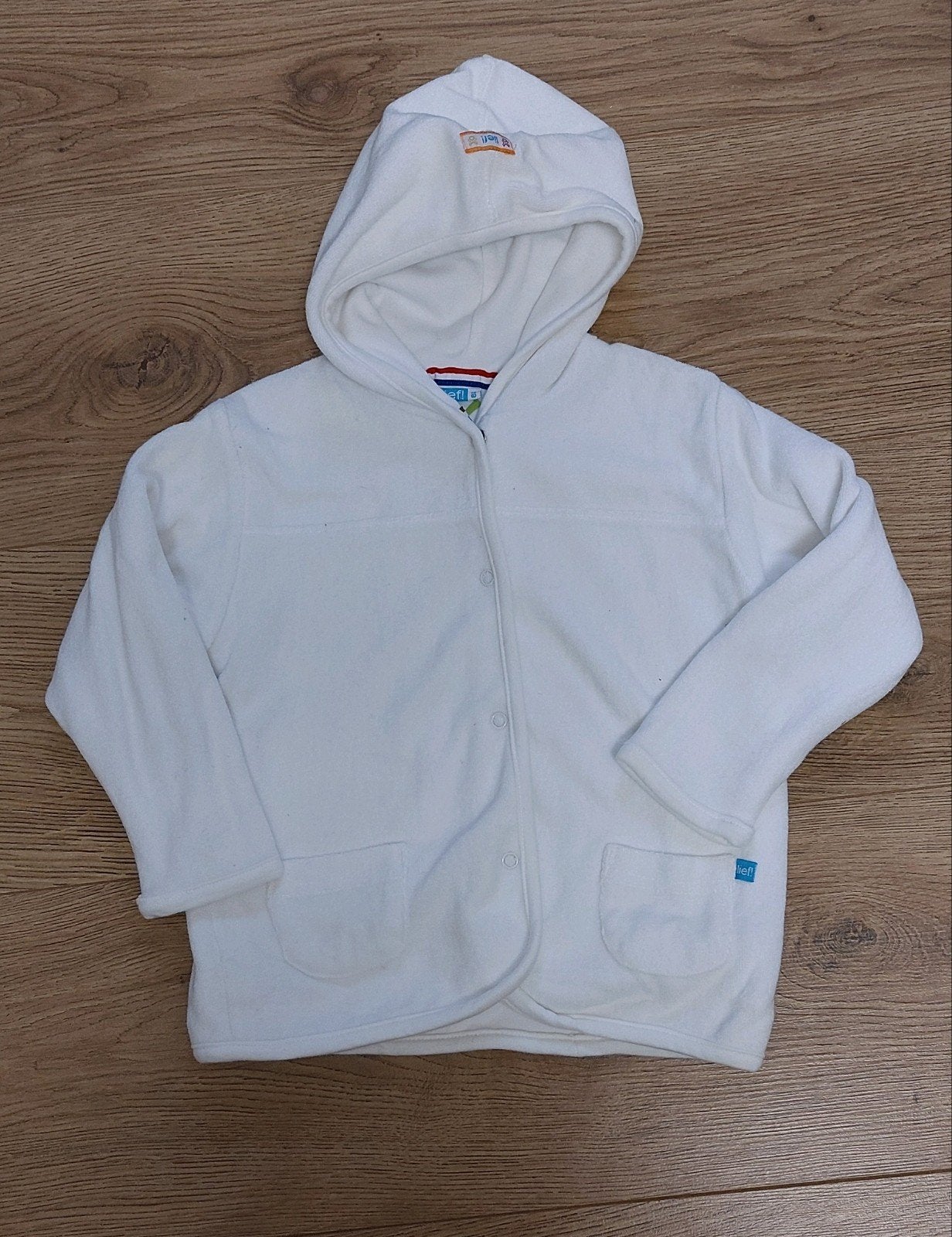 witte badjas lief maat 86, Nacht- of Onderkleding, Jongetje of Meisje, Ophalen of Verzenden, Zo goed als nieuw