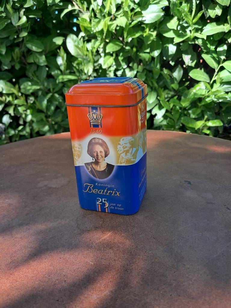 Vintage de Ruijter Hagelslag Blik Koningin Beatrix 25 jaar, Verzamelen, Blikken, Ophalen of Verzenden, Gebruikt, Overige, Droste