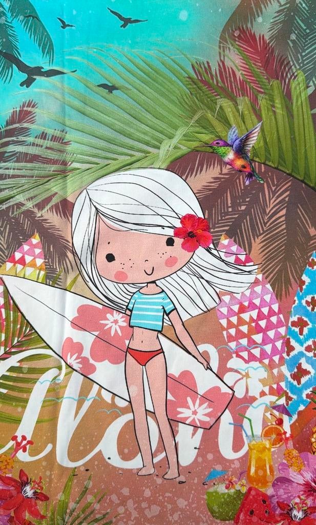 Aloha 3 luik tricot paneel, Hobby en Vrije tijd, Stoffen en Lappen, 120 cm of meer, Nieuw, Ophalen of Verzenden, Katoen