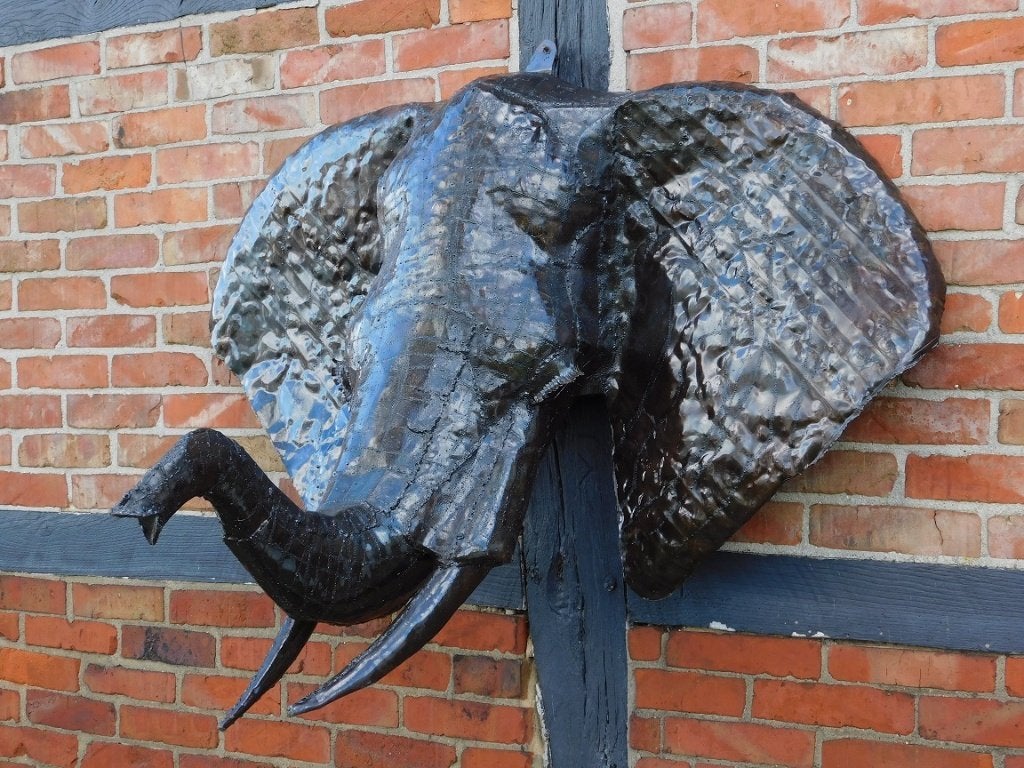 Olifantenkop XL - 135 cm - Handgemaakt & Uniek, Ophalen of Verzenden