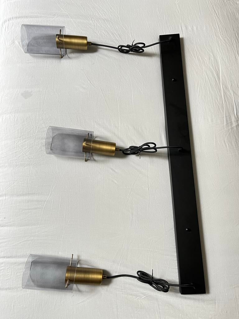 Hanglamp Karwei met messing kleur - 3 lichts, Ophalen of Verzenden, Zo goed als nieuw, Metaal, Minder dan 50 cm
