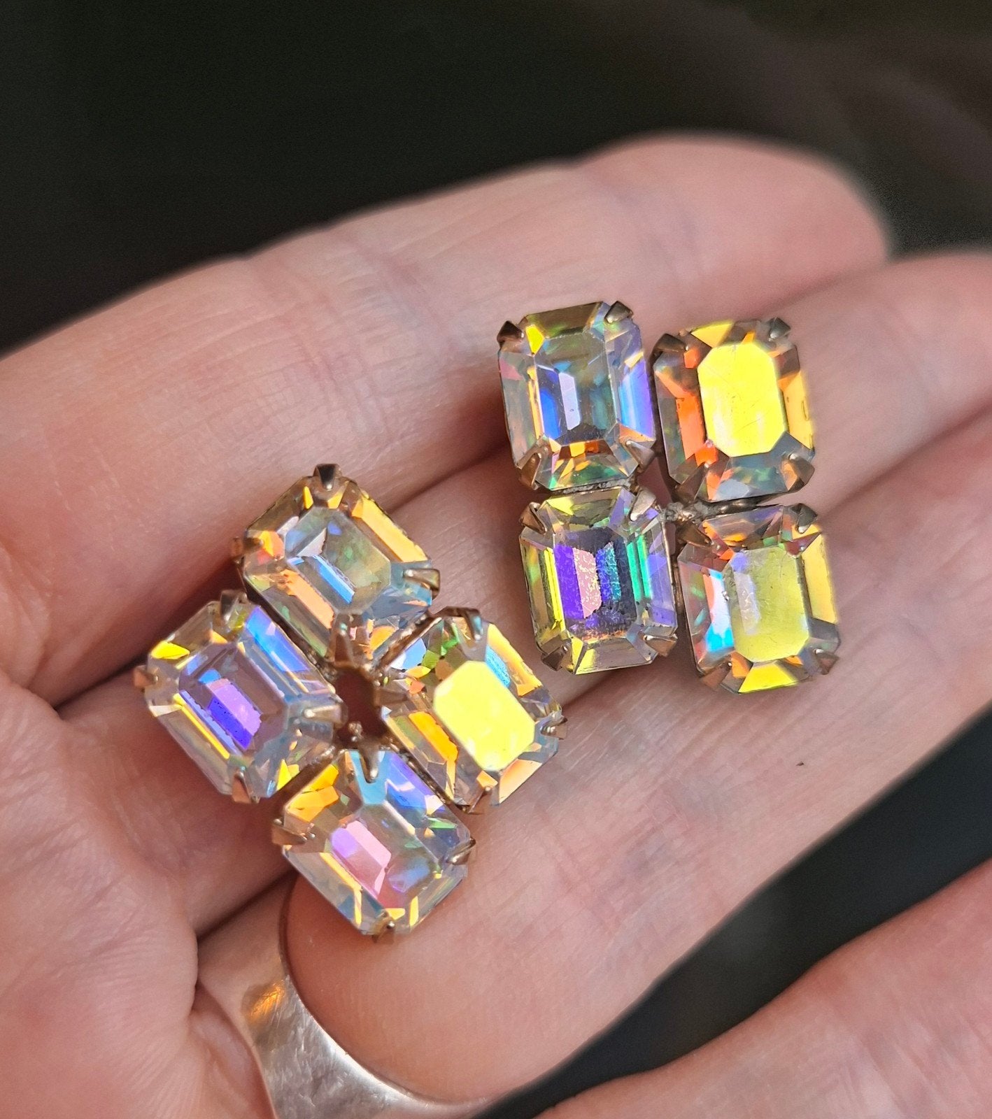 Weiss aurora borealis clip oorbellen, Ophalen of Verzenden, Zo goed als nieuw, Zilver, Overige materialen