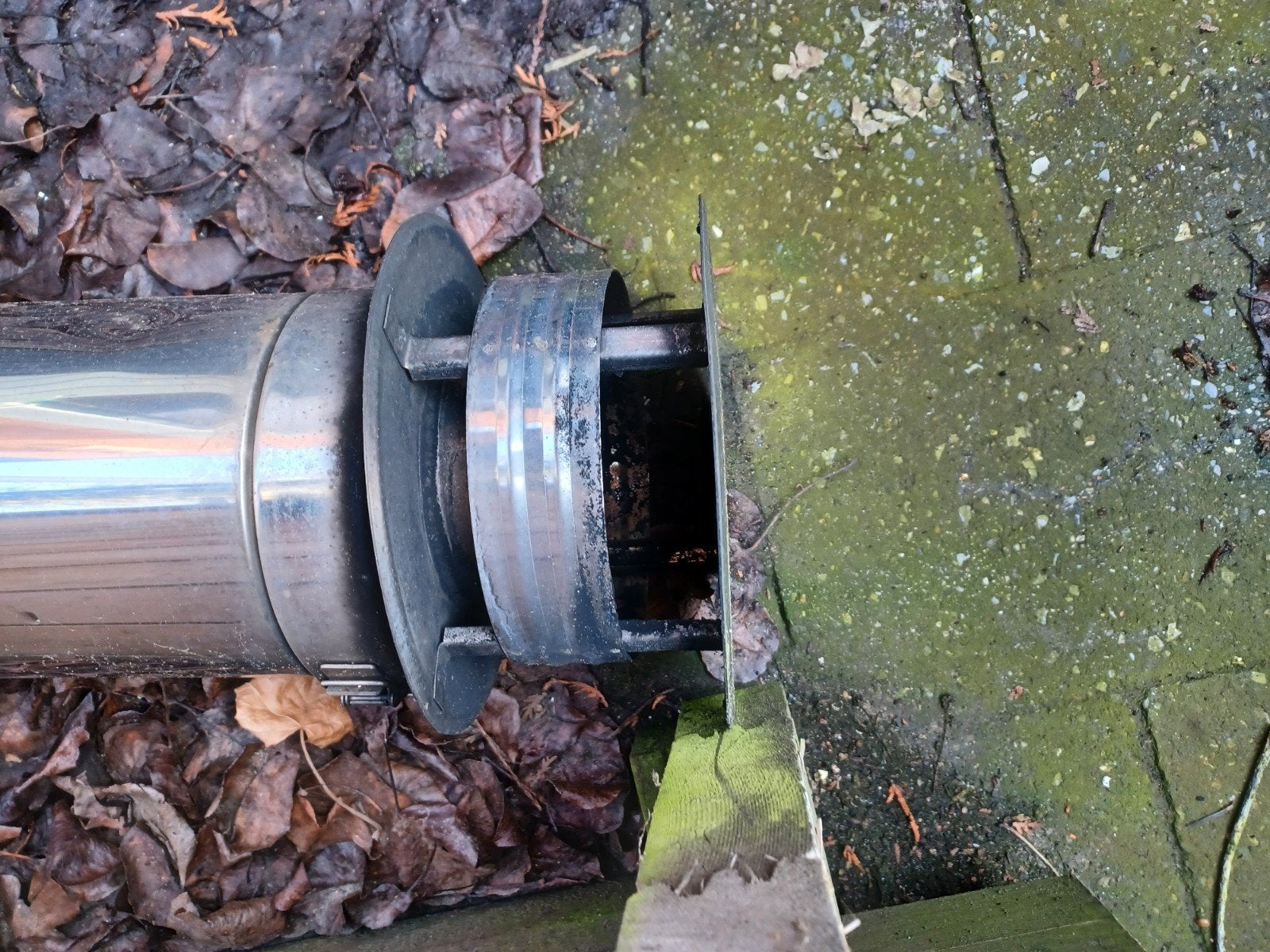RVS rookkanaal 100mm, enkelwandig, 1 meter, Ophalen, Gebruikt, Kachel, Minder dan 60 cm