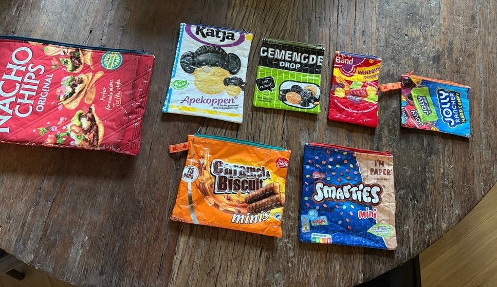 Unieke handgemaakte tasjes van gerecycled verpakkingsmateria, Ophalen of Verzenden, Nieuw, Overige kleuren, Overige typen