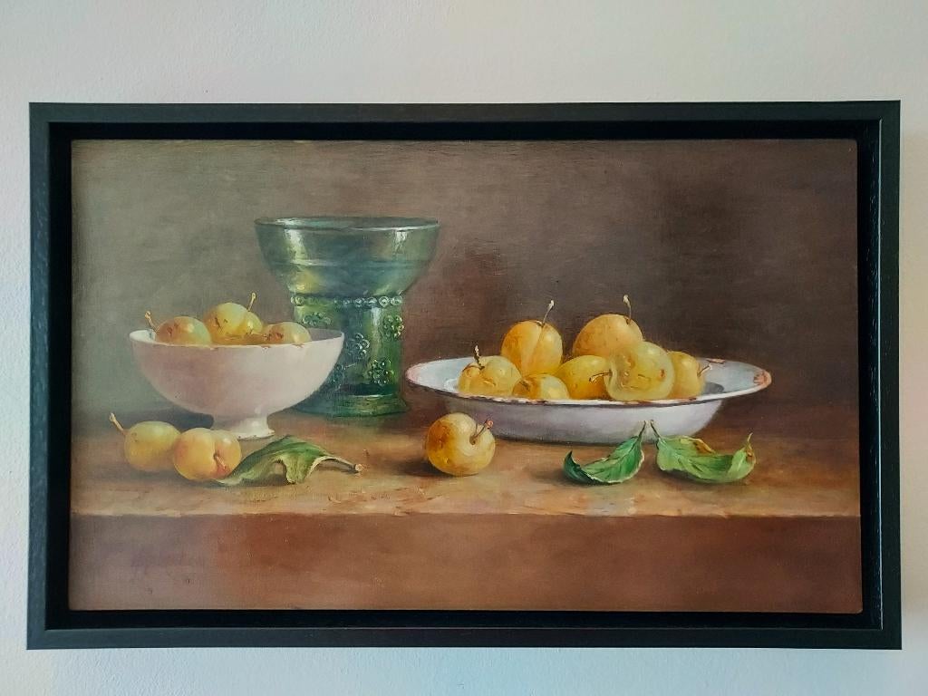 Hans Habraken- Stilleven met pruimen, Ophalen of Verzenden