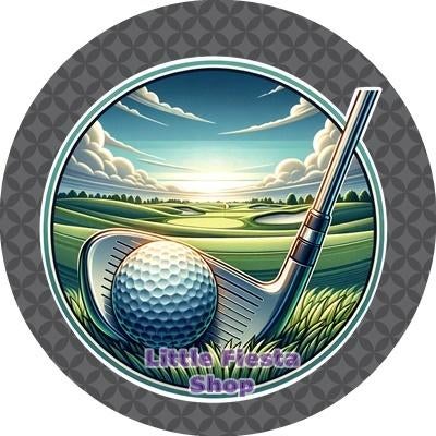 L1876 icing frosting golf 20cm eetbare taart plaat print, Ophalen of Verzenden, Nieuw, Taarten, Versiering