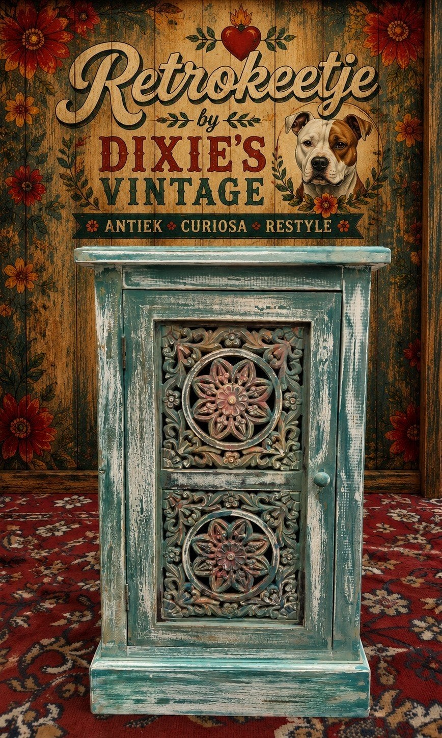 Shabby/Ibiza/Houtsnijwerk/Mandala/Kastje, Ophalen of Verzenden