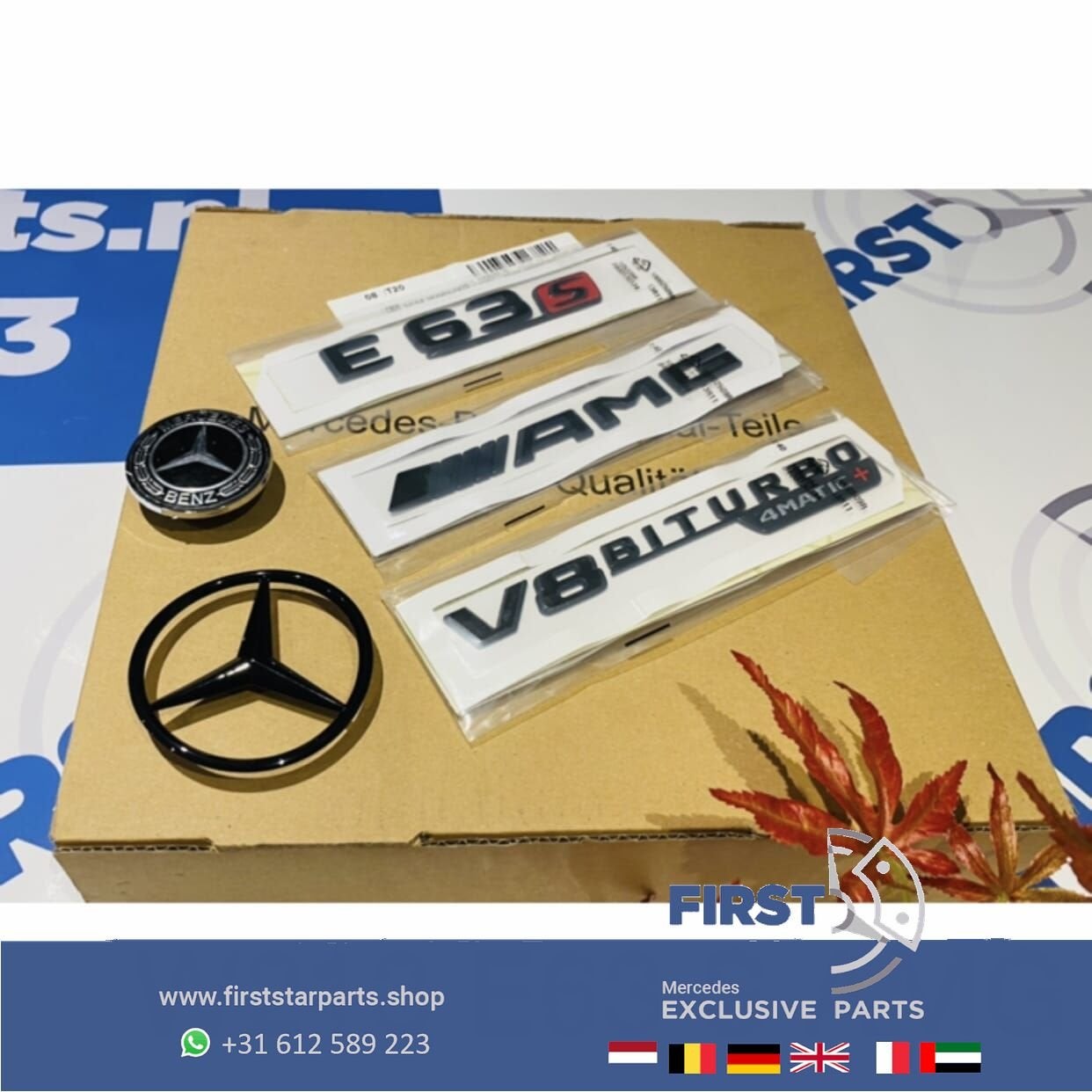 W213 W238 E63S AMG LOGO SET E 63 S ZWART EMBLEMEN SET Merced, Auto-onderdelen, Gebruikt, -, Ophalen of Verzenden, -
