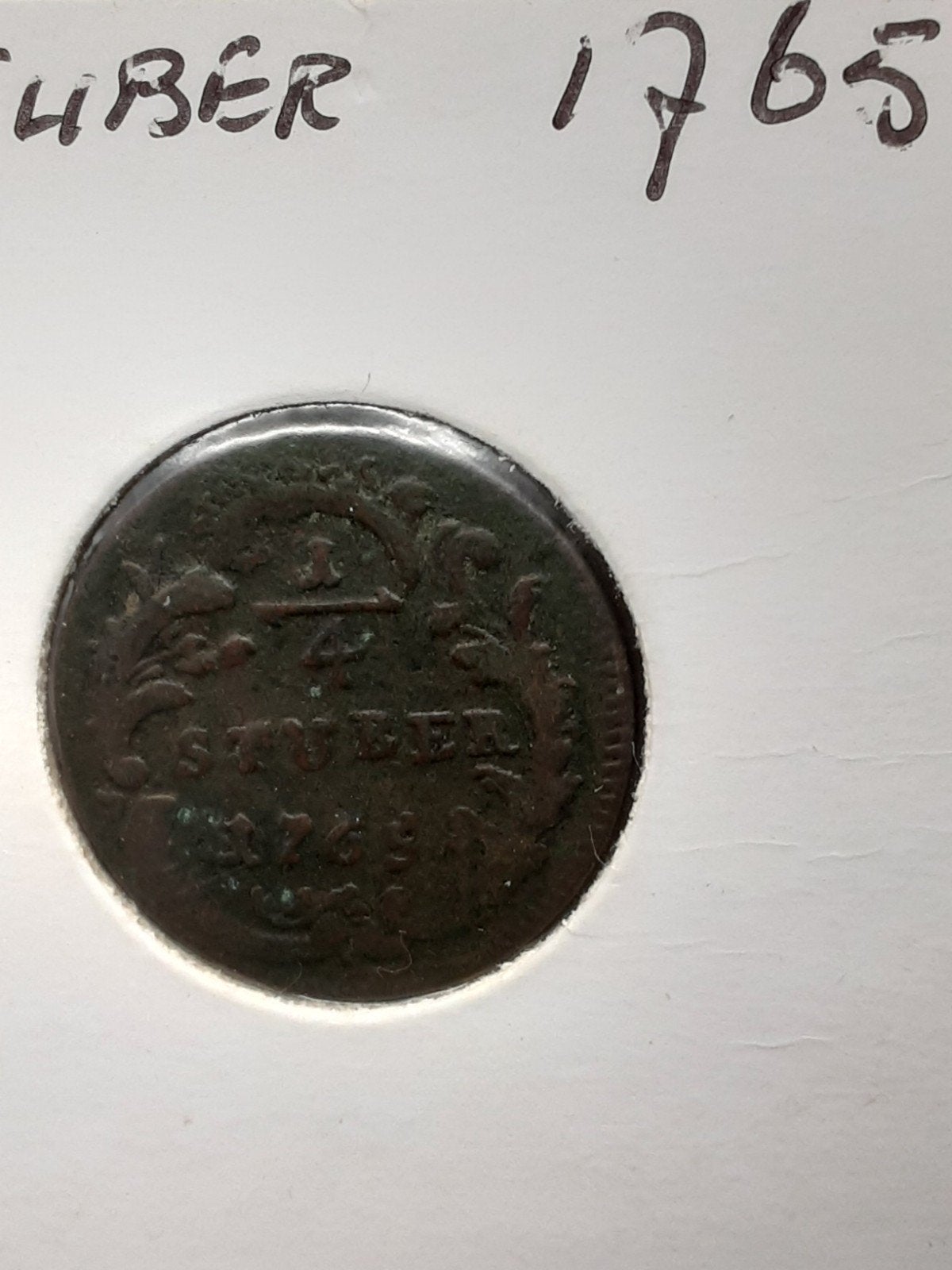 1/4 stuber 1765, Verzenden, Overige landen, Losse munt