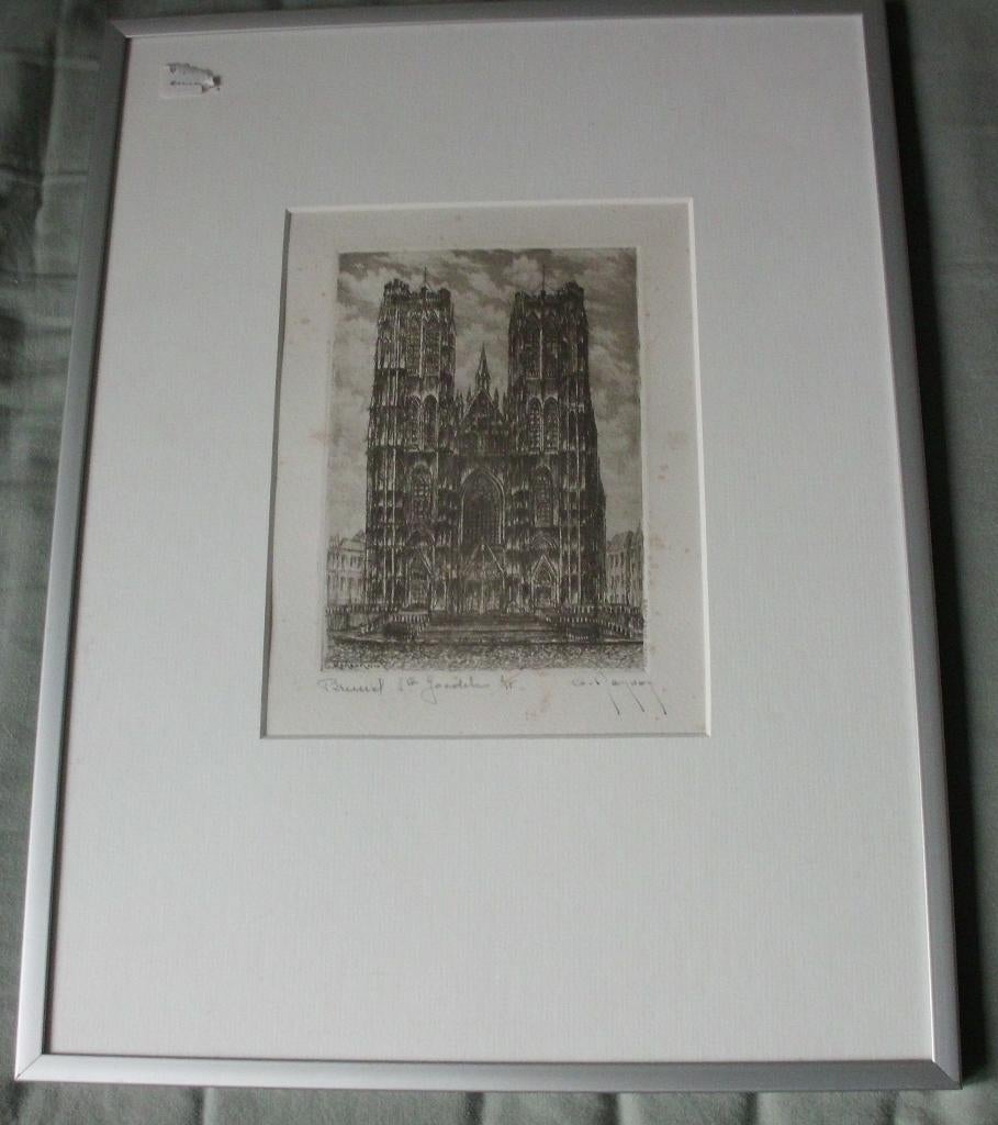 Gilbert Renson   1885 - 1948    Belgié ., 40 cm, Ets, Ingelijst, Religie