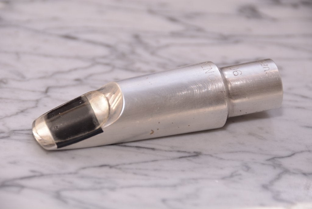 PONZOL Super 90 (USA) - Verzilverde Altsax Mondstuk, Ophalen of Verzenden, Zo goed als nieuw, Saxofoon