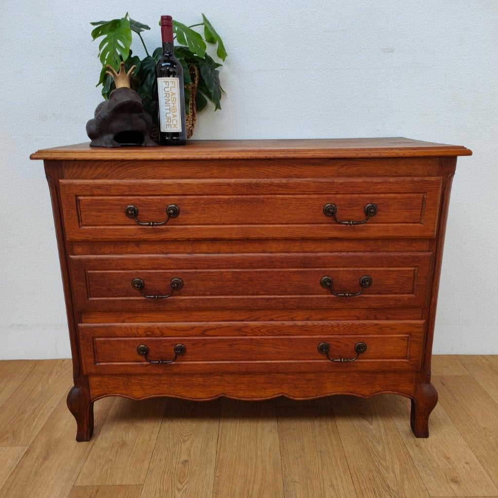 Vintage Queen Ann ladekast commode dressoir ladekastje 308, Valkenswaard, Gebruikt, Info@flashbackfurniture.nl, Eikenhout