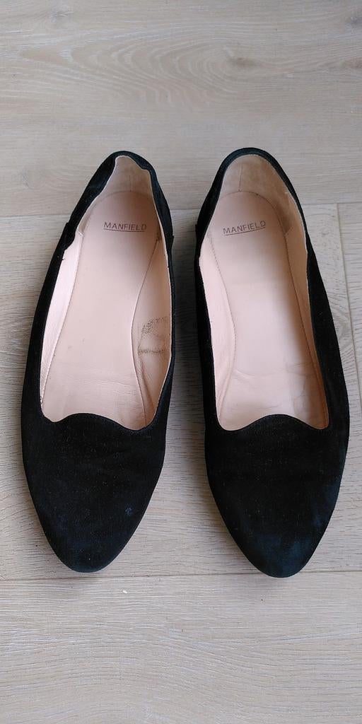 Manfield zwarte suède ballerina's Freeflex - Maat 38, Zwart, Manfield, Gedragen, Ballerina's
