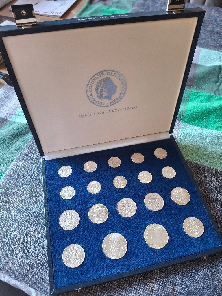 Juliana Zilverschat, Ophalen of Verzenden, Koningin Juliana, Setje, Zilver