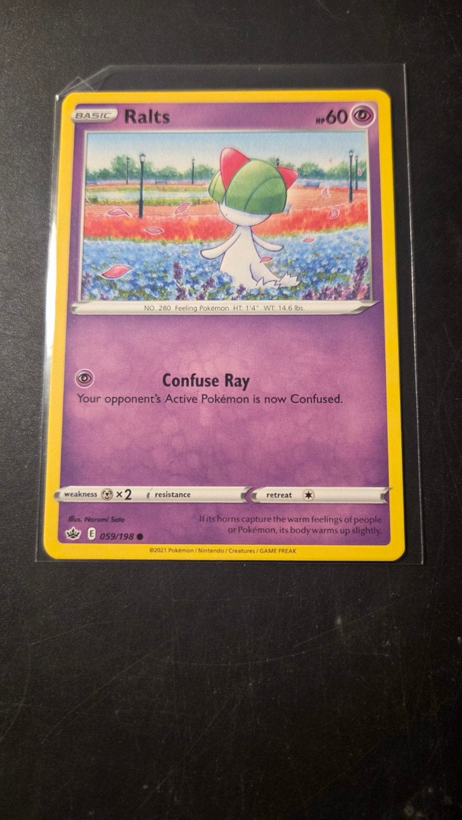 Ralts 059/198 Chilling Reign Pokemon Kaart, Verzenden, Zo goed als nieuw, Losse kaart