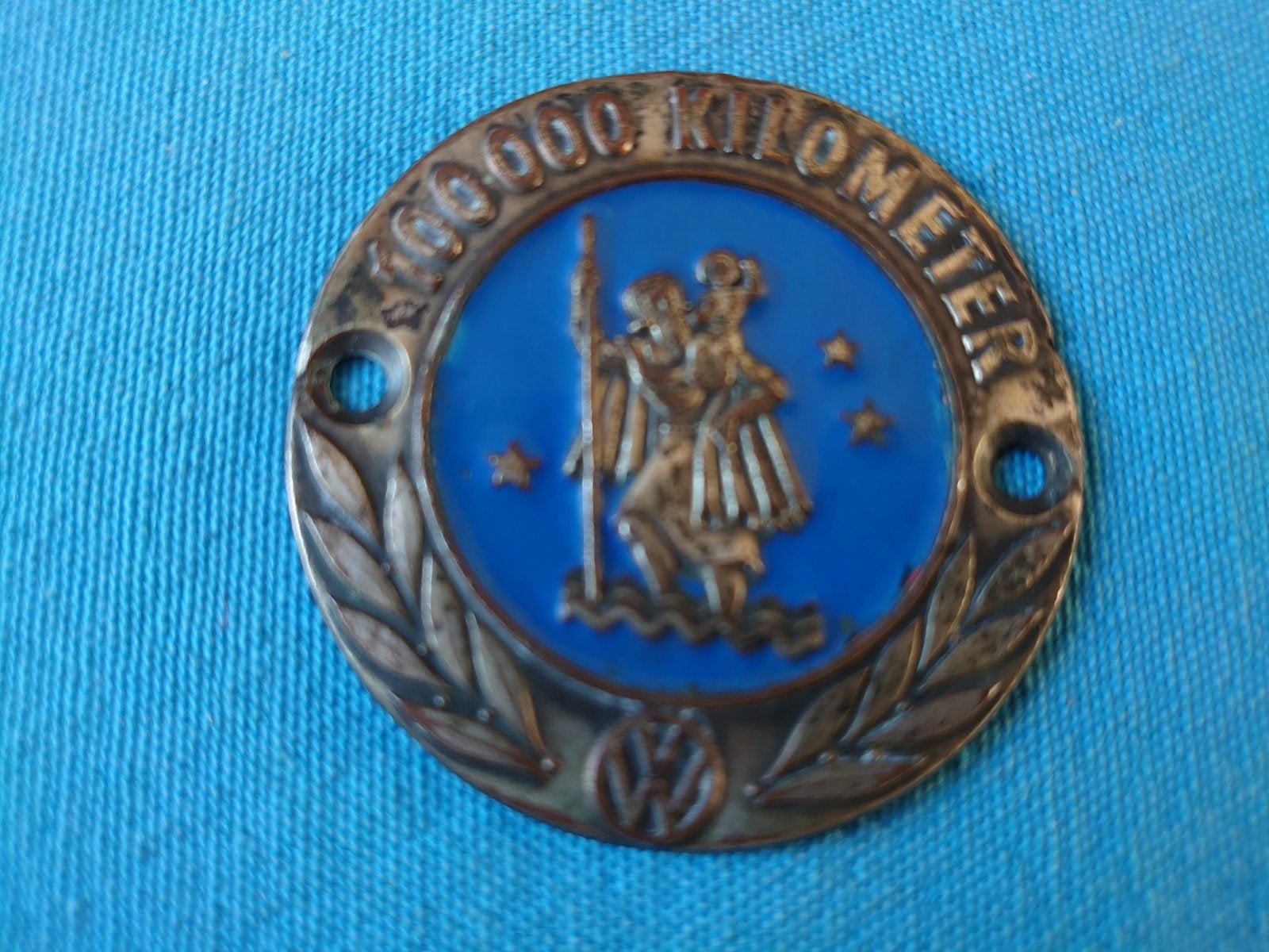 VW Grille Badge voor 100.000 KM rijden St. Christopher, Verzamelen, Ophalen of Verzenden, Transport