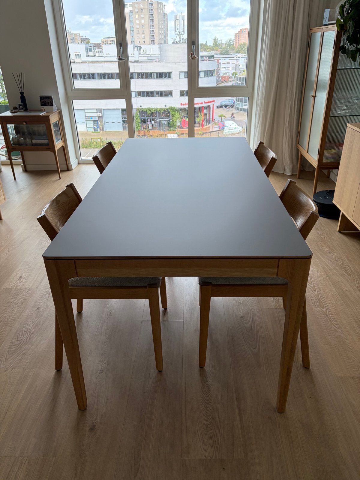 Sav & Okse eettafel Rikke eikenhout met 4 stoelen, Ophalen, Eikenhout, 50 tot 100 cm, Zo goed als nieuw