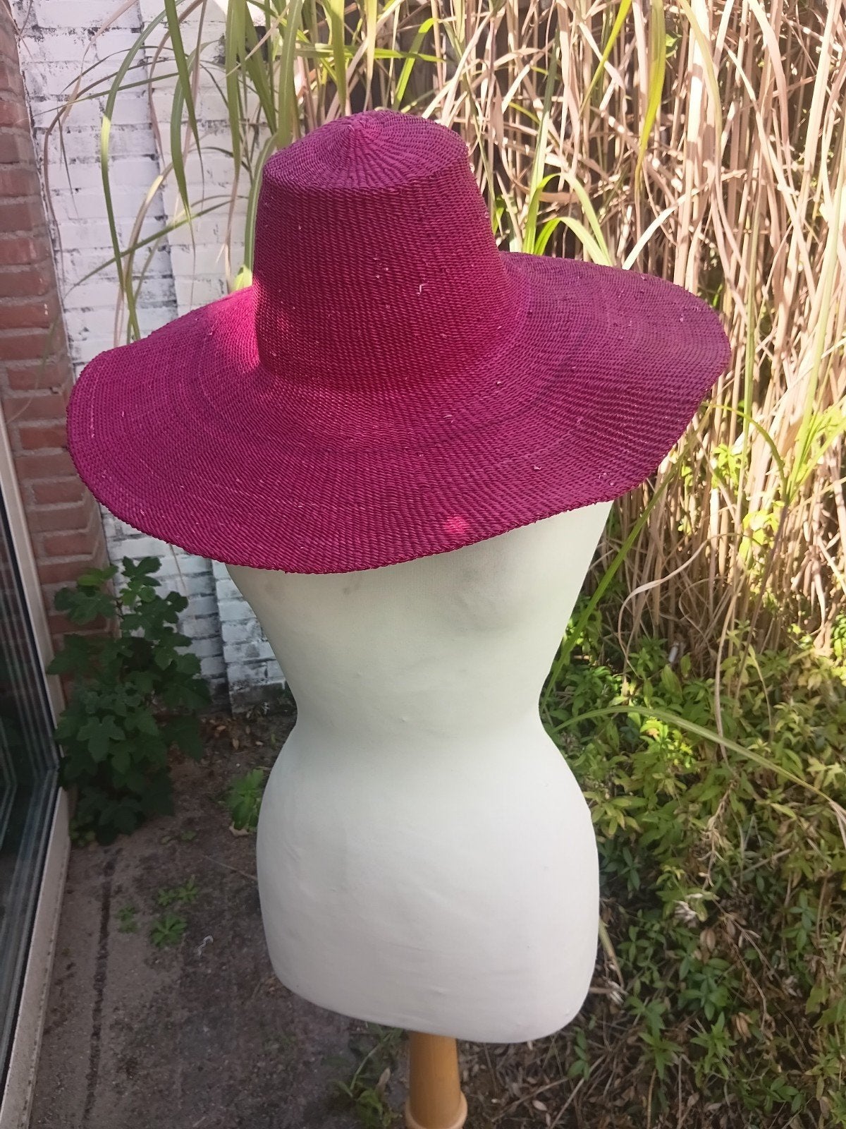 handgeweven hoed Bolgatanga Ghana, Ophalen of Verzenden, Nieuw, One size fits all, Hoed