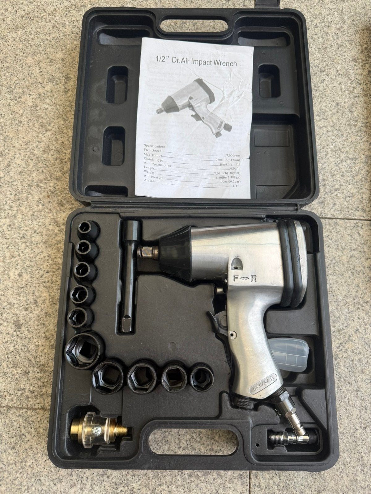 1/2” Pneumatische Slagmoersleutel Set – Compleet, Ophalen of Verzenden, Nieuw