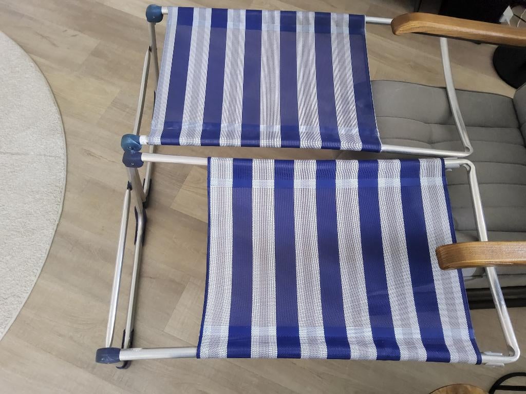 Te koop Crespo voetenbank 2x, Ophalen, Gebruikt, Campingmeubel-accessoire