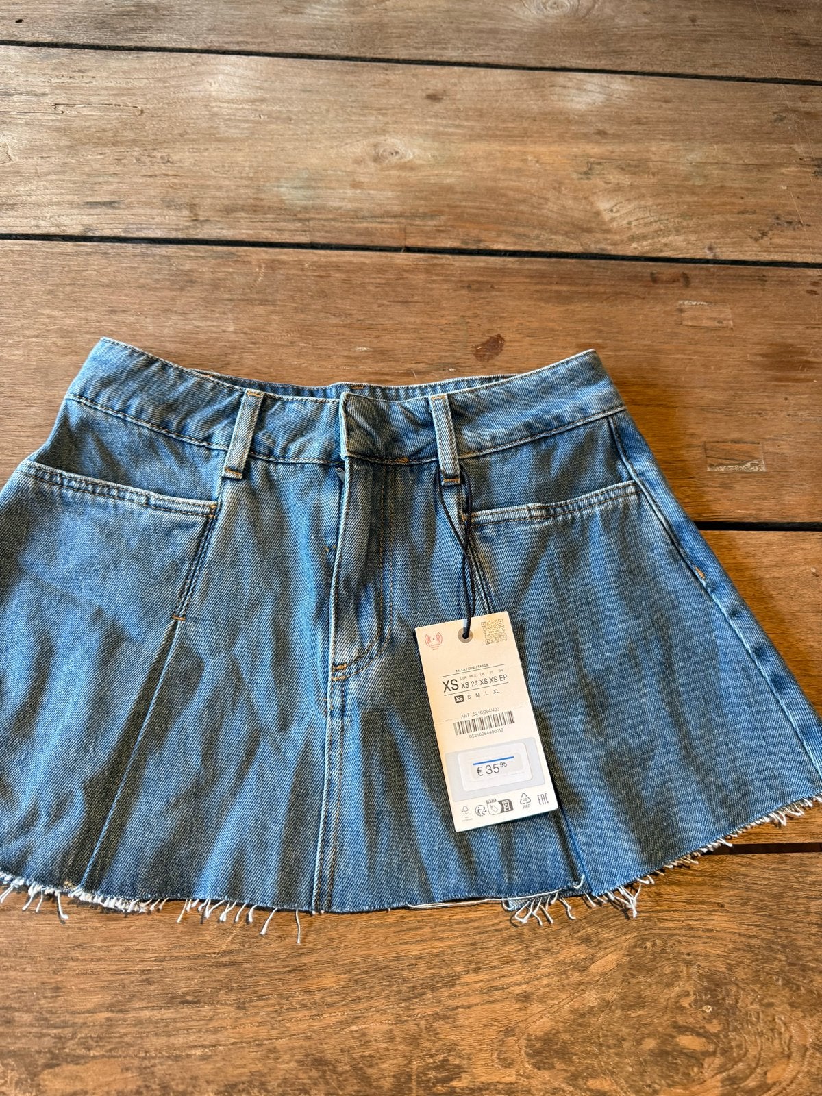 Zara spijkerrokje XS nieuw met kaartje, Blauw, Nieuw, Ophalen of Verzenden, Maat 34 (XS) of kleiner