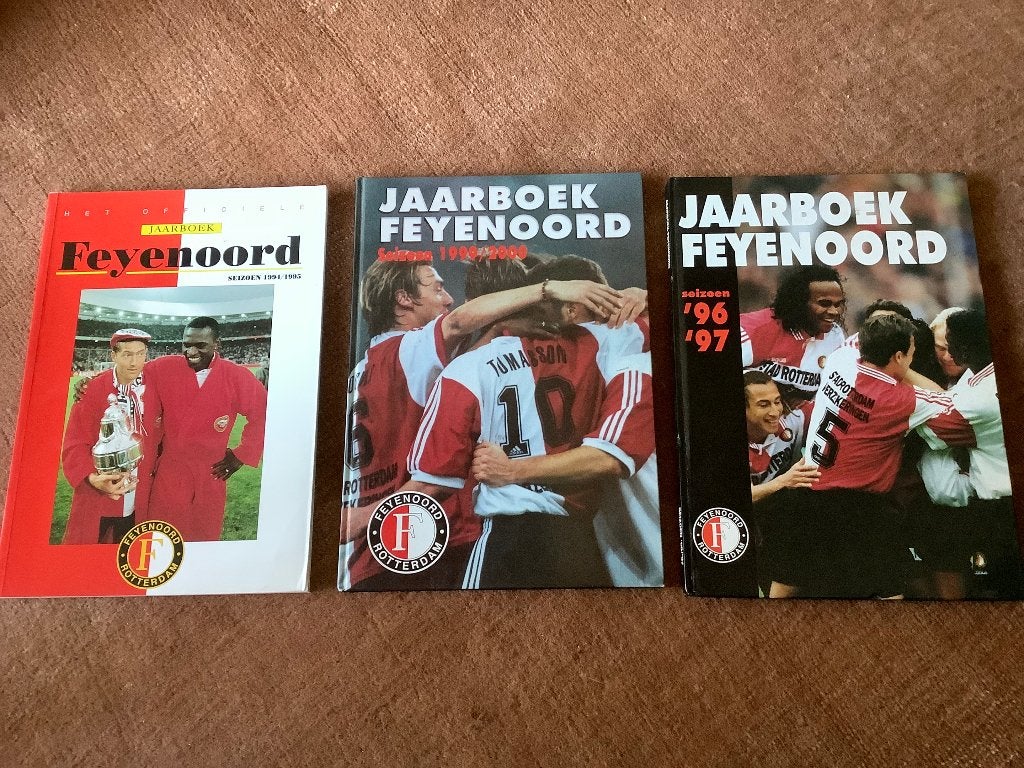 3 Feyenoord Jaarboeken - 1994 1996 1999, Verzamelen, Info@arbeiderspers.nl, Gebruikt, Ophalen of Verzenden, N.V. Uitgeverij De Arbeiderspers