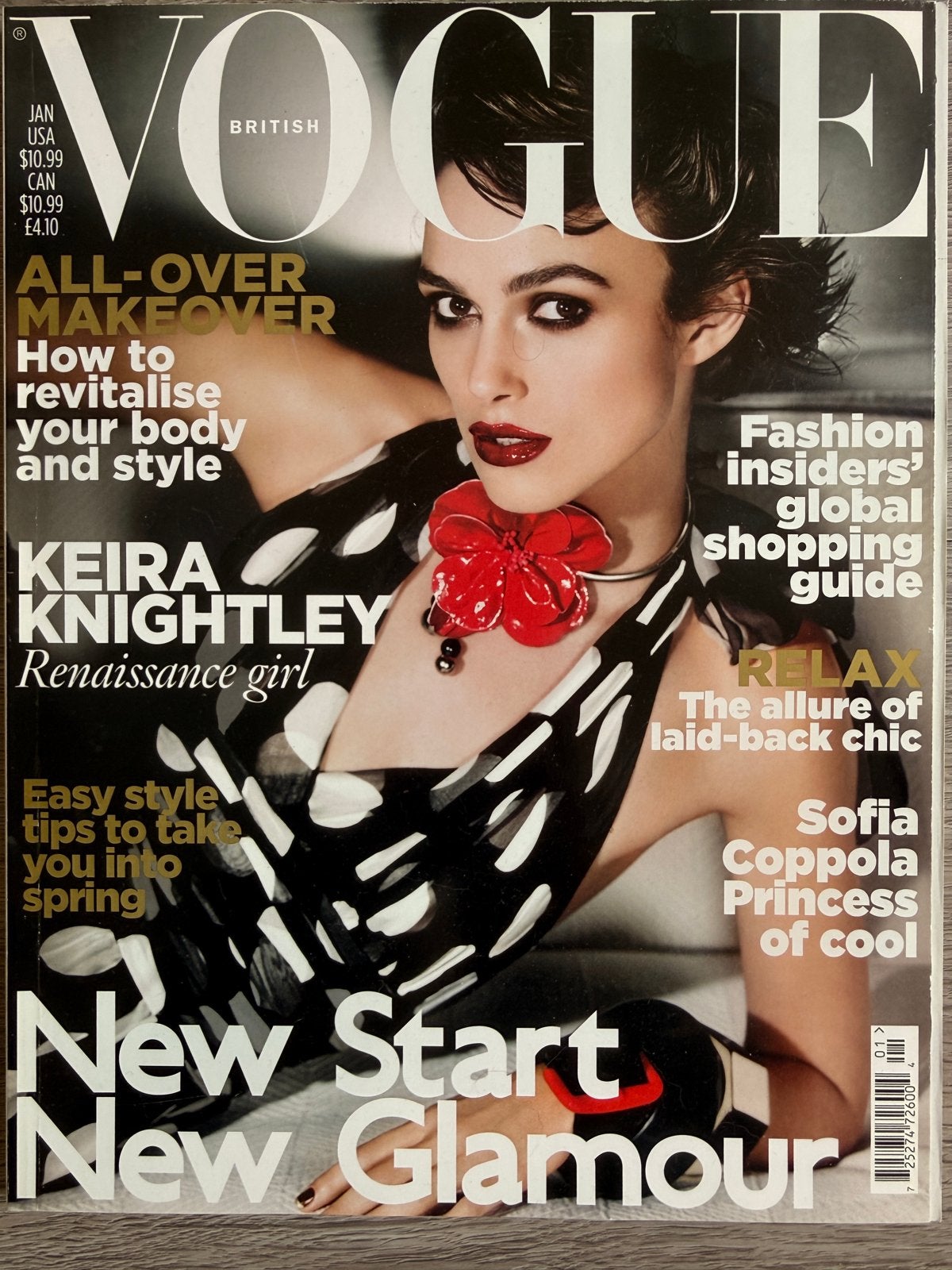 Vogue British Januari 2011 Keira Knightley Mario Testino, Ophalen of Verzenden, Zo goed als nieuw, Glossy