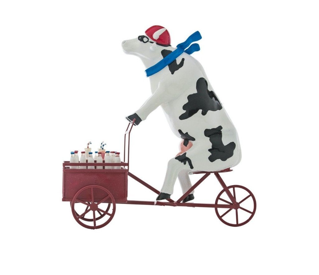 Nieuw Cow Parade koe Lait Triporteur medium incl. verzending, Ophalen of Verzenden, Beeld, Steen/keramiek