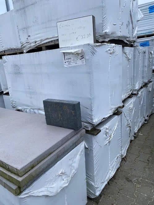 terrastegel, 60x60x4 nano grey met facet en coating, Nieuw, Ophalen of Verzenden, 10 m² of meer, Beton